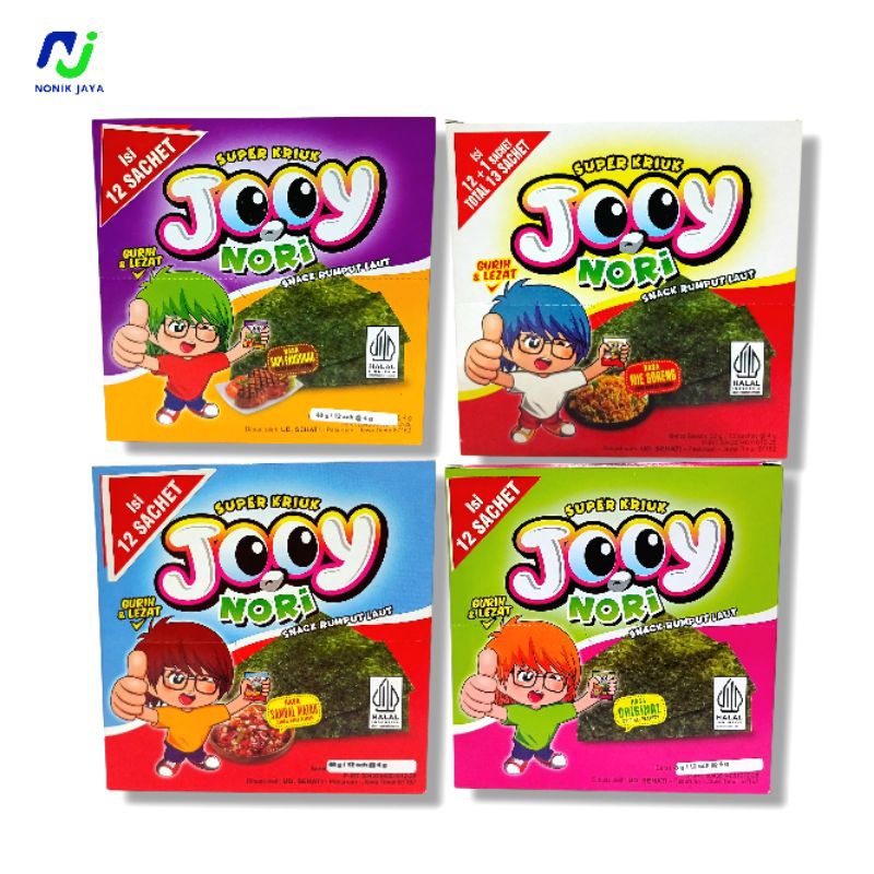 

Jooy Nori Snack Rumput Laut Super Kriuk Box Isi 12 Pcs@4g
