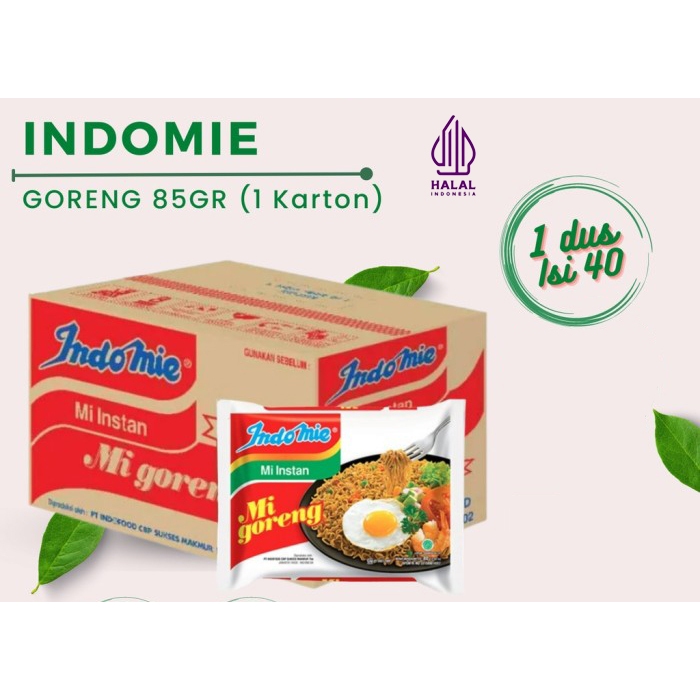 

Indomie Mie Instan Mie Goreng 40 Pcs x 85 gram 1 Dus 1dus