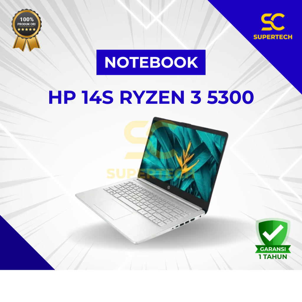NOTEBOOK HP 14S RYZEN 3 5300 8GB 512SSD VEGA6 W10+OHS 14FHD IPS