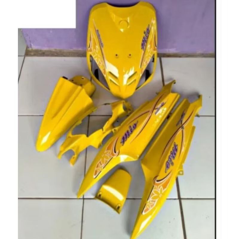 Fullset Full Body Halus , Cover Body Motor Yamaha Mio Sporty , Mio Lama Kuning Lemon TERLARIS