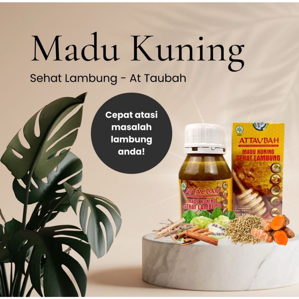 

MADU SEHAT LAMBUNG ATTAUBAH 350GR Madu Kuning Kunyit Kunir Membantu Mengatasi Masalah Maag Perut