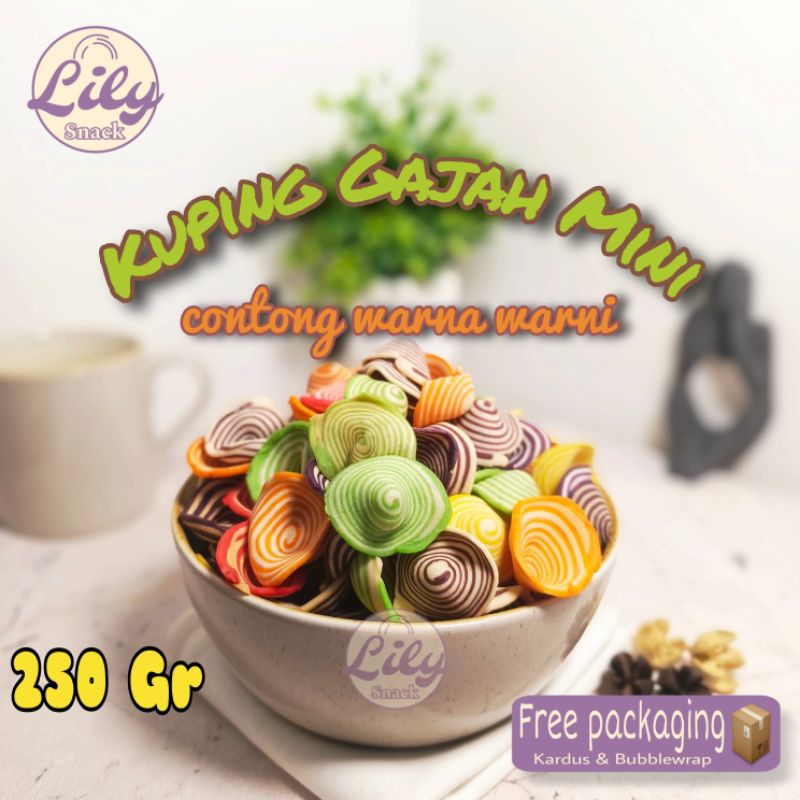 

Kuping Gajah Mini contong Warna 250 Gram