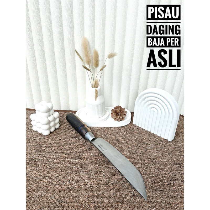 Pisau Daging Cap Mawar Baja per asli 33 cm
