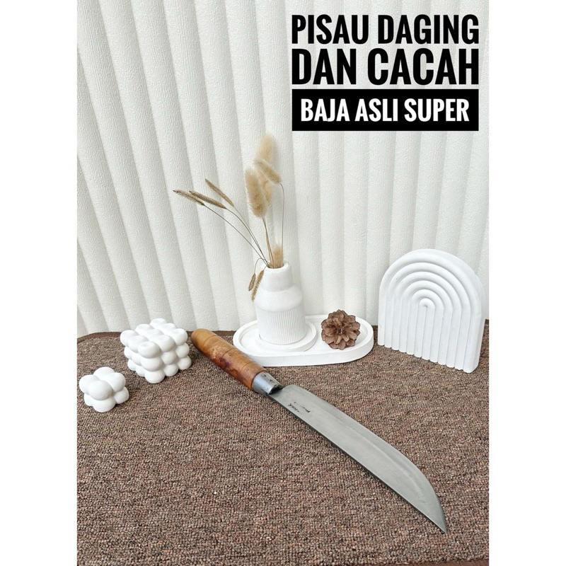 Pisau Daging Cap Mawar Baja Asli 40cm