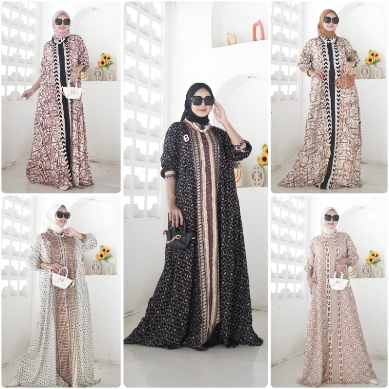 Aura Dress Jumbo Gamis Rayon Motif Gamis Jumbo