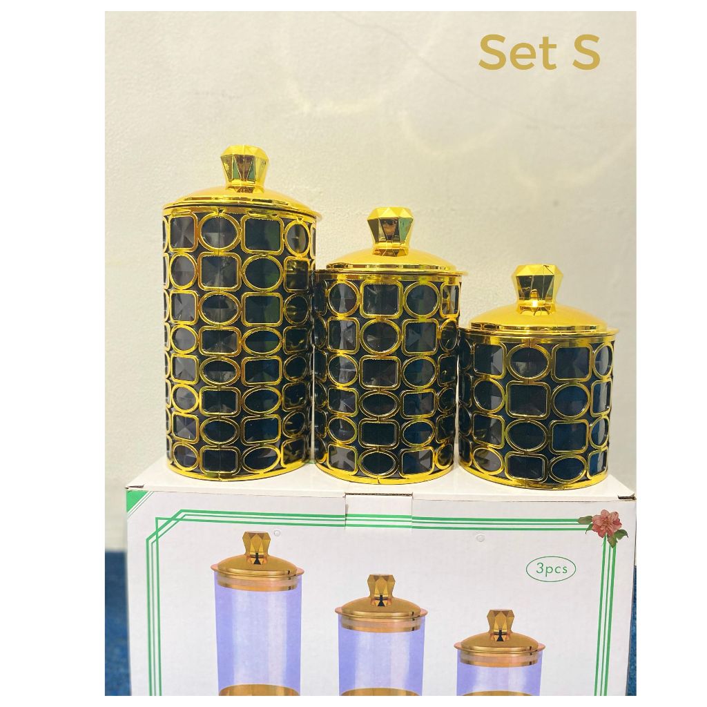 CS Toples Mewah Toples Gold Toples Aklirik Kedap Udara Gold Emas / Toples List Gold Mewah Toples