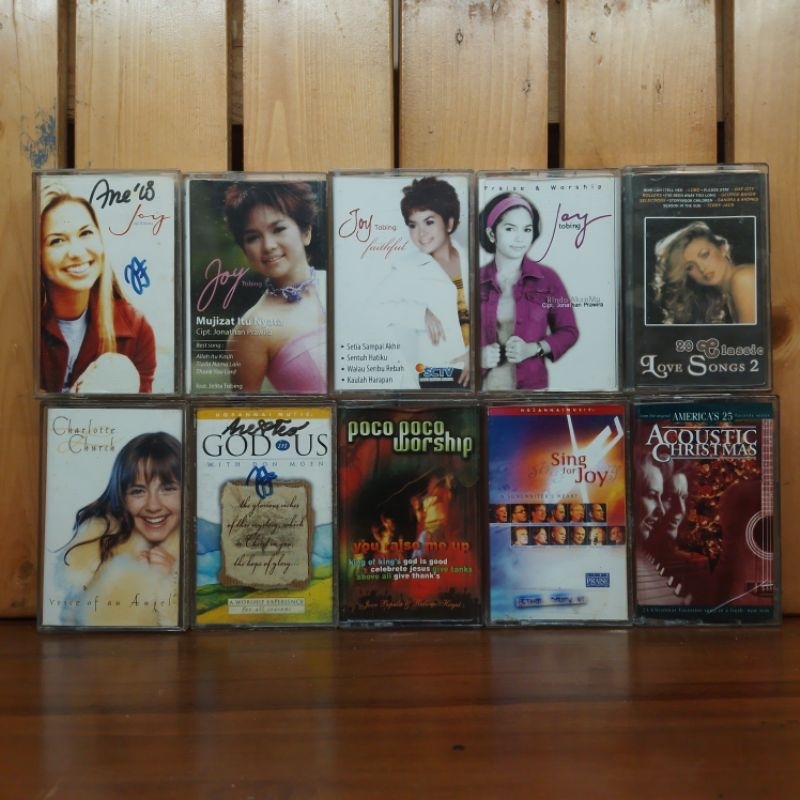 KOLEKSI 10 KASET PITA MUSIK LAGU ROHANI KRISTEN DAN LAINNYA