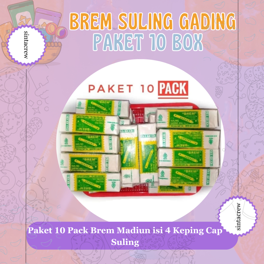 

Paket 10 Pack Brem Madiun isi 4 Keping Cap Suling