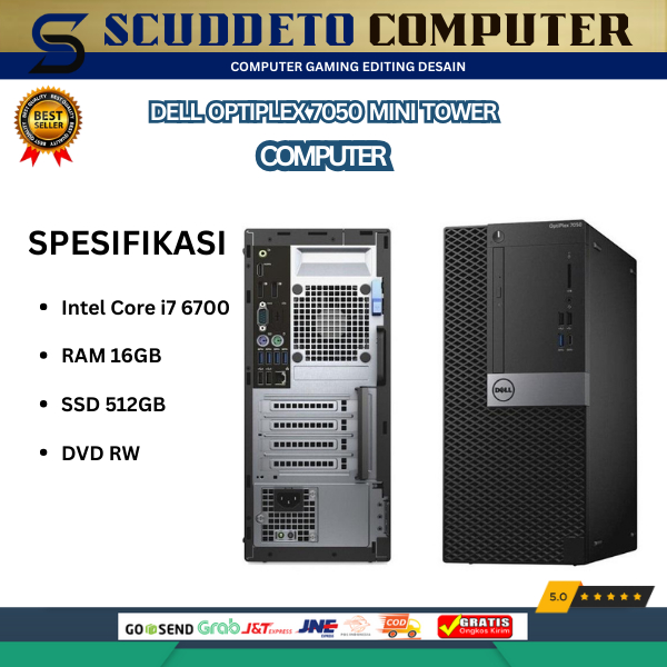 PC DELL OPTIPLEX 7050 CORE I7 6700 GEN 6 RAM 16GB SSD 512GB