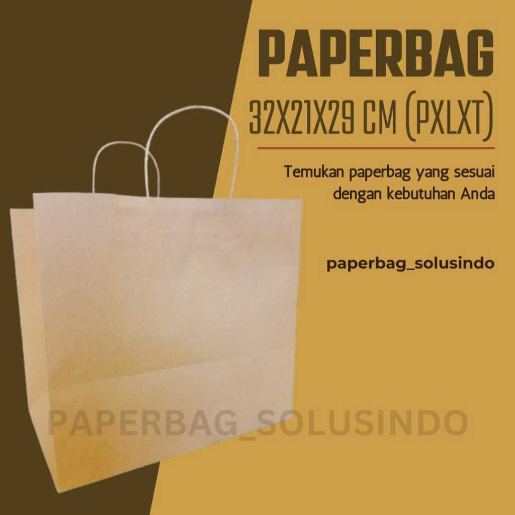 

Paperbag/ Tas Kertas/ Kantong Kertas Coklat Size 32X21X29 CM (PXLXT)