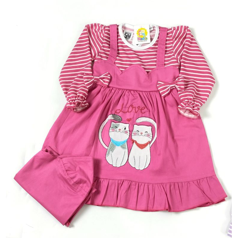 gamis bayi 1tahun-3tahun set hijab