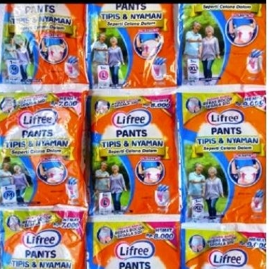 Pampers Dewasa Lifree Celana Renceng uk M L XL XXL