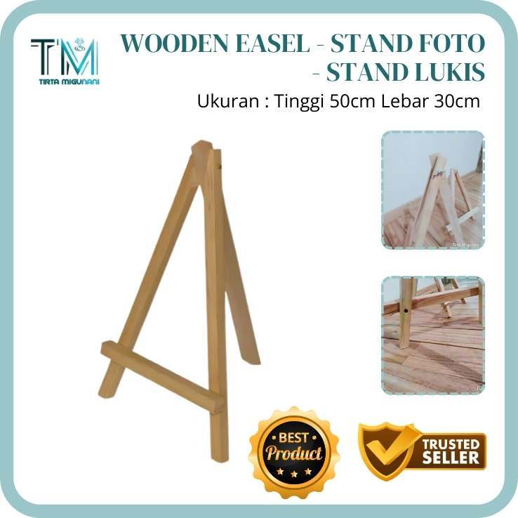 

Wooden Easel - Stand foto Stand Lukis Tinggi 50cm Lebar 30cm Menggunakan Kayu Tebal
