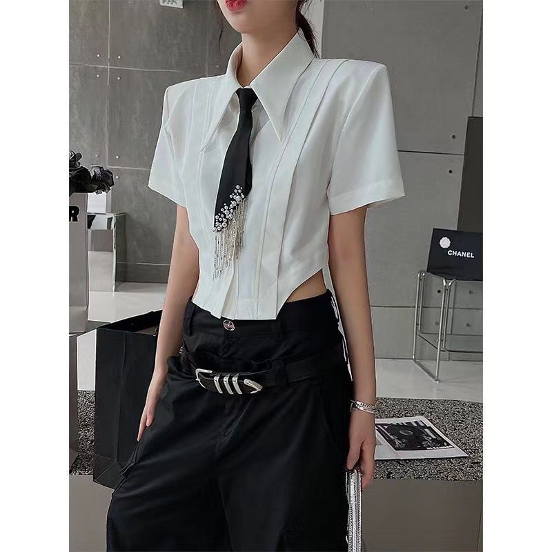 Heavy Industry Dasi Tassel Dasi Mutiara Dasi Hitam Tali Leher Wanita Gaya Korea Dekorasi Unik