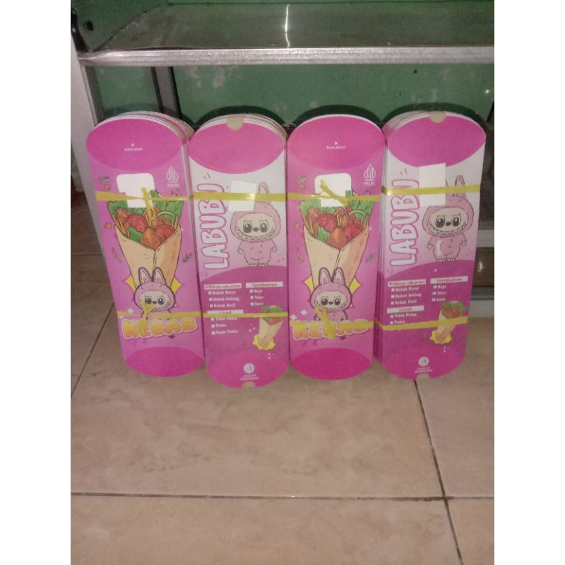 

50 Lembar Kertas Kemasan Kebab Labubu Jumbo / bungkus kebab / kantong kebab uk 24x9 cm