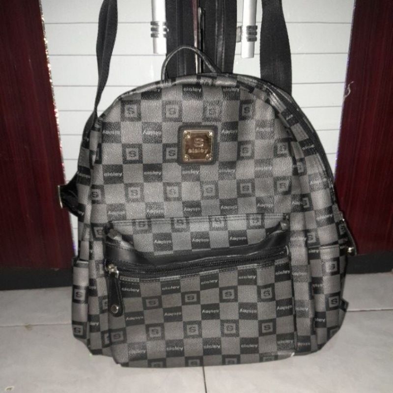 PL Ransel Sisley branded Original kulit asli Outhentic preloved second 35x40