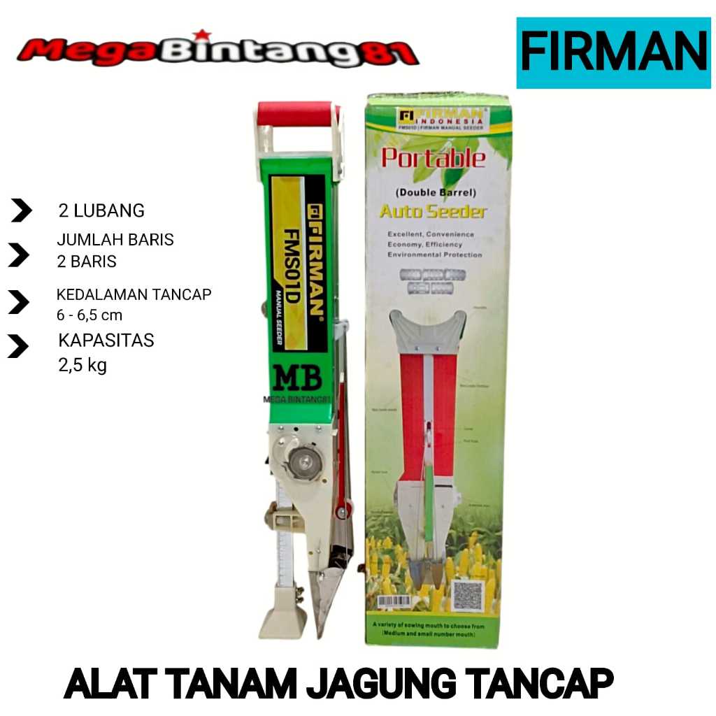 Alat tanam benih jagung tancap 2 LUBANG firman