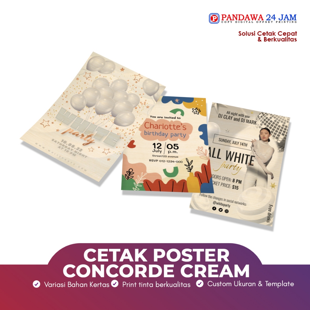 

CETAK POSTER A3+ CONCORDE CREAM
