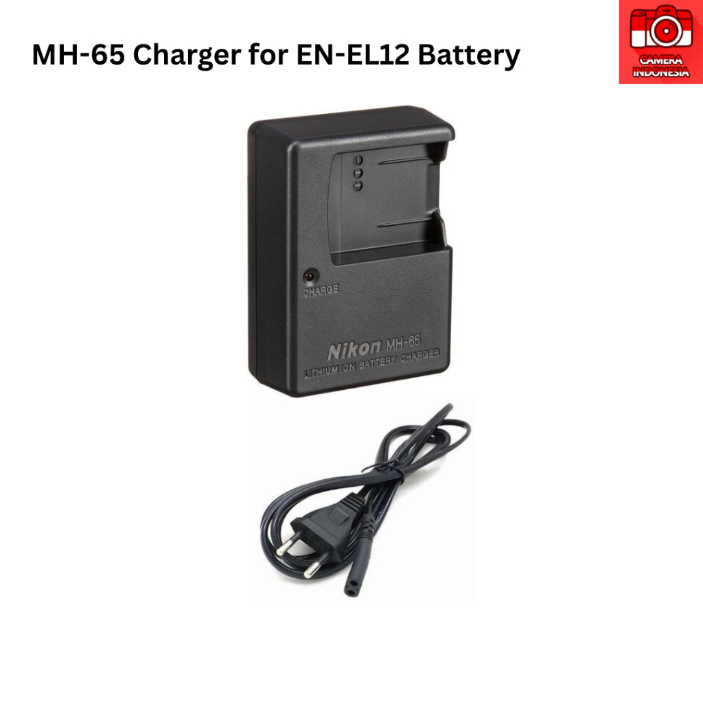 Charger Nikon MH-65 untuk Baterai EN-EL12 Kamera Coolpix A1000 B600 W300 A900 AW130 S9900 P340 S9700