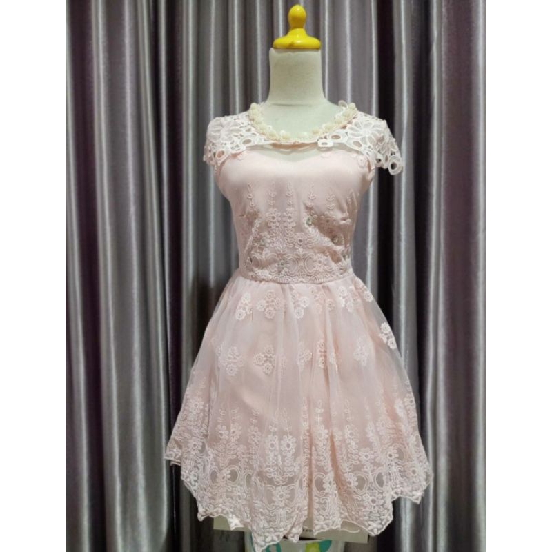 peach party dress