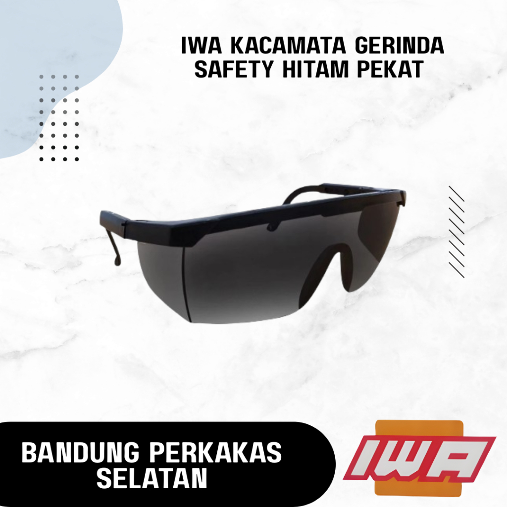 Kacamata Gerinda Safety Hitam Pekat / Kacamata Gerinda Hitam Pekat IWA