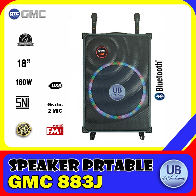 SPEAKER PORTABLE GMC 883J 18 INCH BLUETOOTH