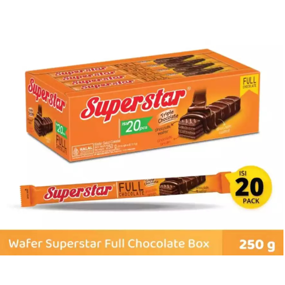 

SUPER STAR ROMA WAFER COKLAT BOX ISI 20 pcs