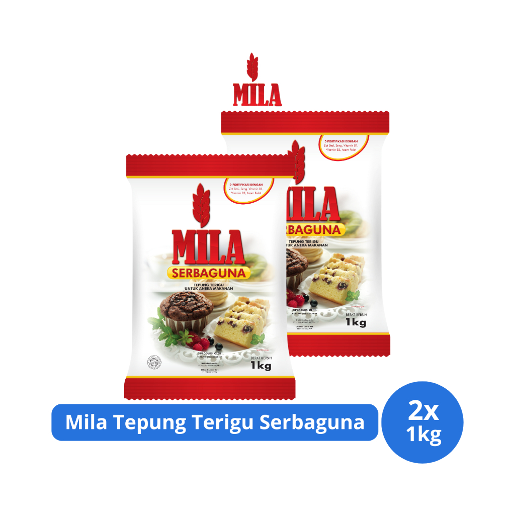

Mila Tepung Terigu Serbaguna 1kg x 2 pcs