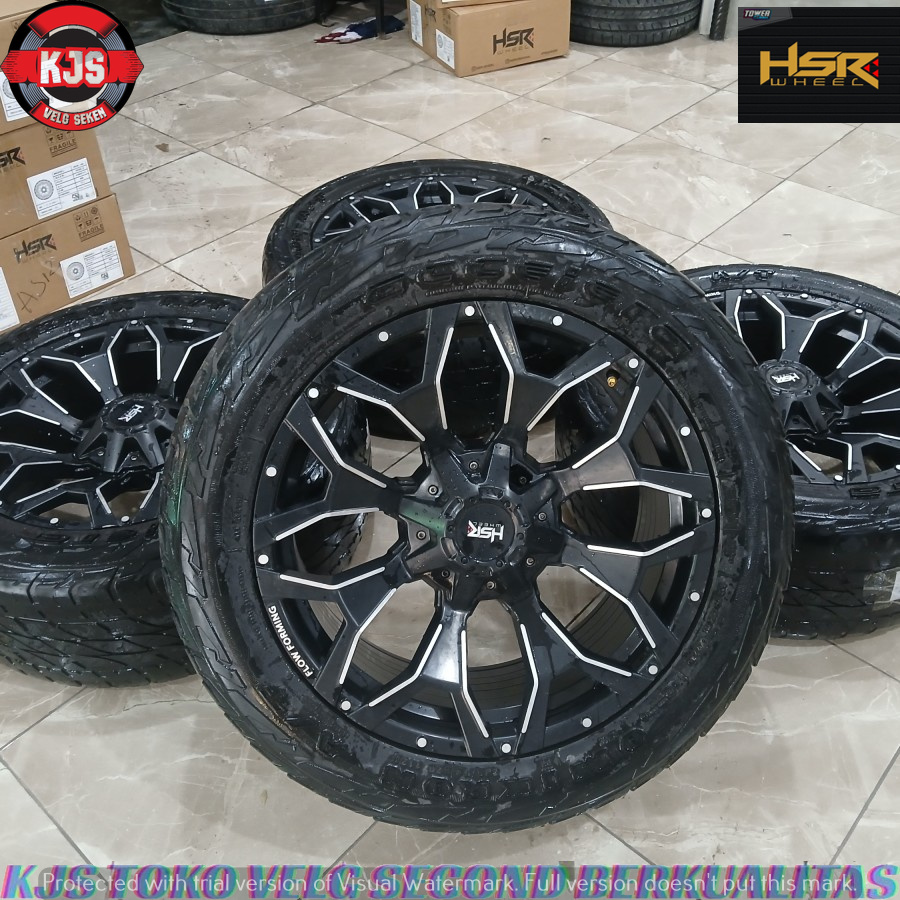 VELG RACING SECOND MODEL HSR GOKU RING 20 LEBAR 9 RATA PCD 6X139.7 ET18 WARNA BLACK POLISH + BAN 285