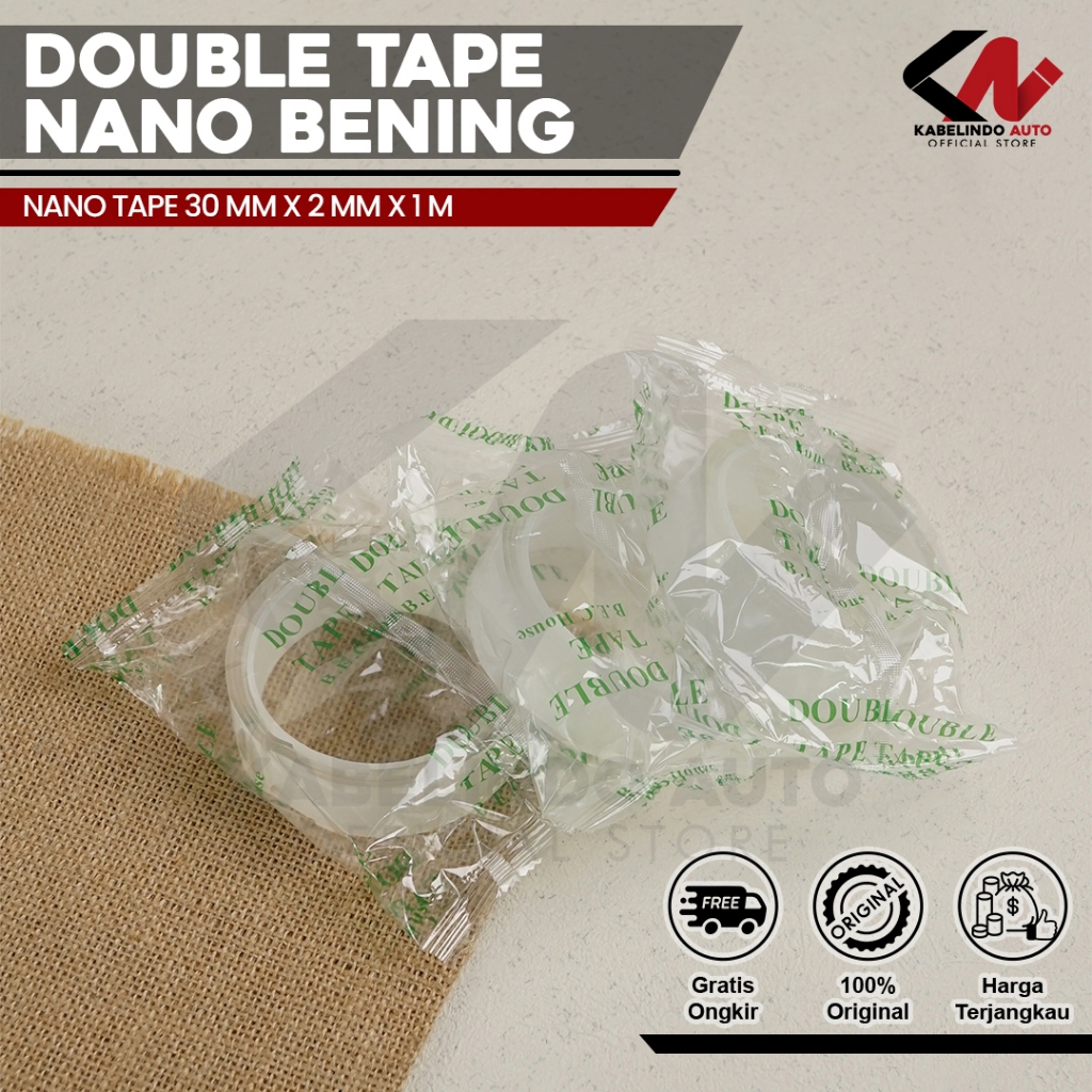 

DOUBLE TAPE NANO BENING TAHAN AIR 30MM x 2MM x 1M (P) HIGH QUALITY