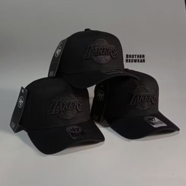 Topi Lakers Black On Black Topi Basketball Premium