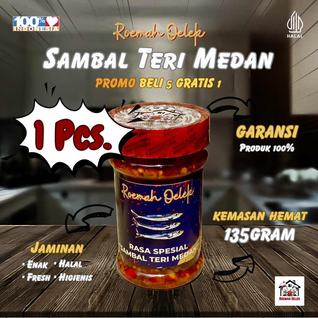 

[1Pcs] Sambal Teri Medan 135gr – Gurih Empuk, Pedas Nendang! | Roemah Oelek