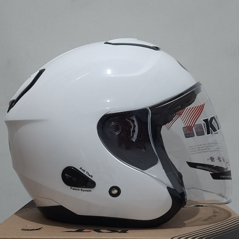 Helm KYT Kyoto R Solid Polos Half Face Putih Hitam Doff Grey Gorilla White Original Paket Ganteng