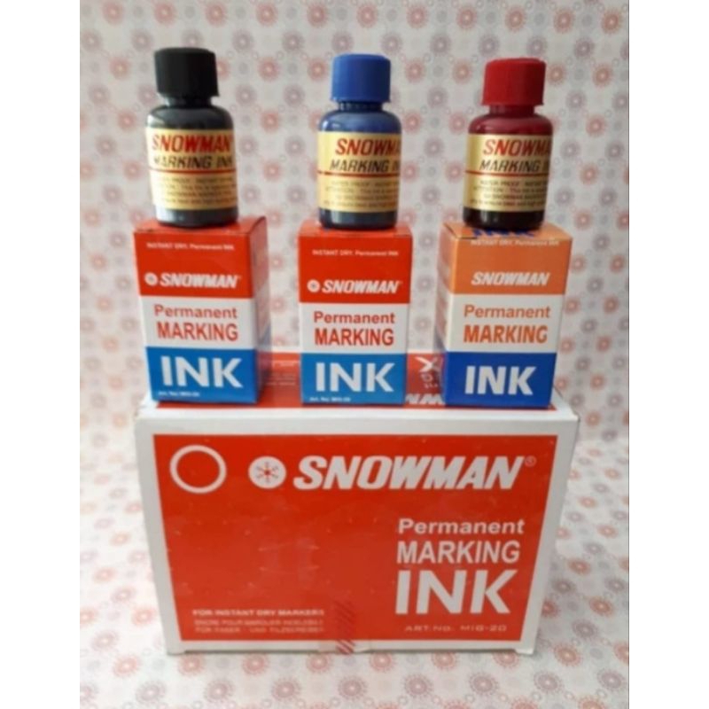 

Snowman Permanent Marking ink MIG-20 Tinta Spidol Biru / Hitam / Merah - Botol.