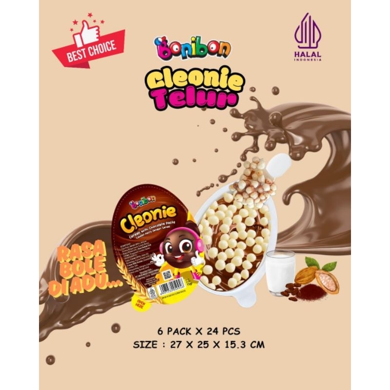 

1 Kotak (24 Pcs) Cleonie Telur Cokelat Pasta dengan Sereal
