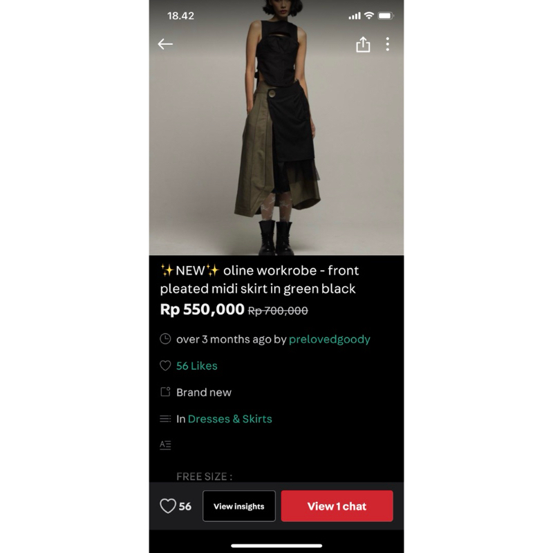 oline workrobe pleated skirt