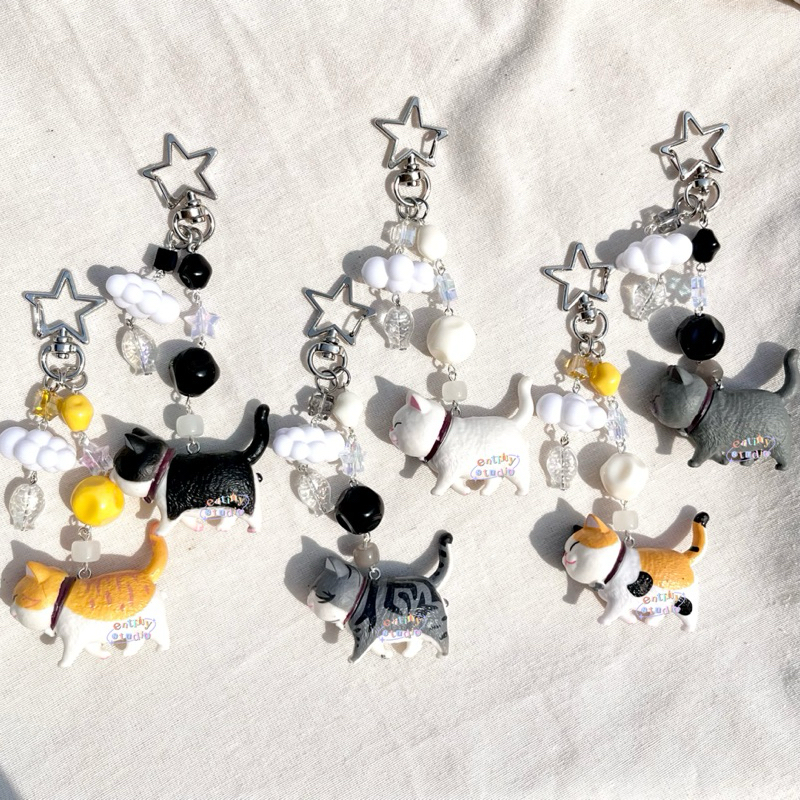 Neko Charm | Gantungan Kunci Kucing | Oren | Abu | Calico | Putih | Belang Abu | Tuxedo | Belang Tig