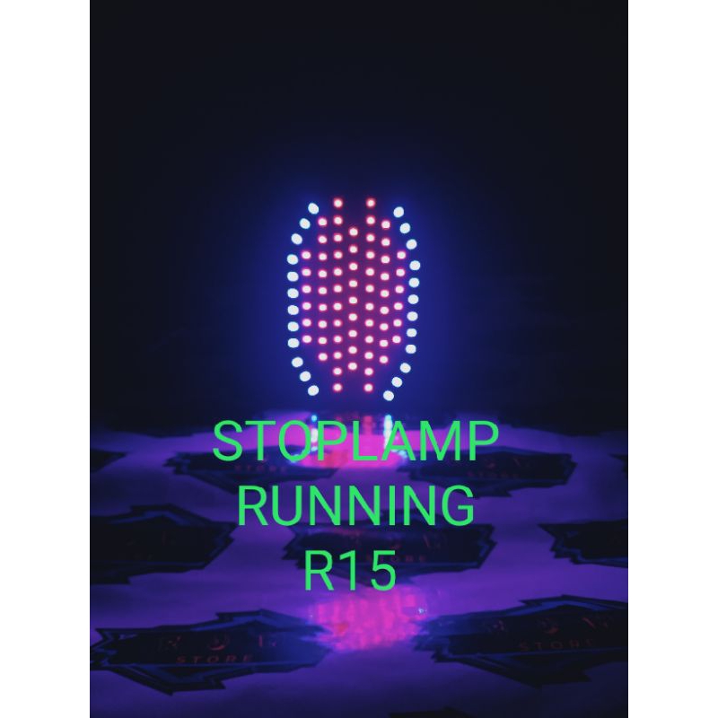 stoplamp running R15, lampu rem belakang variasi R15 V3,lampu rem R15 V4 , R15 M, kedip kedip 8 modi
