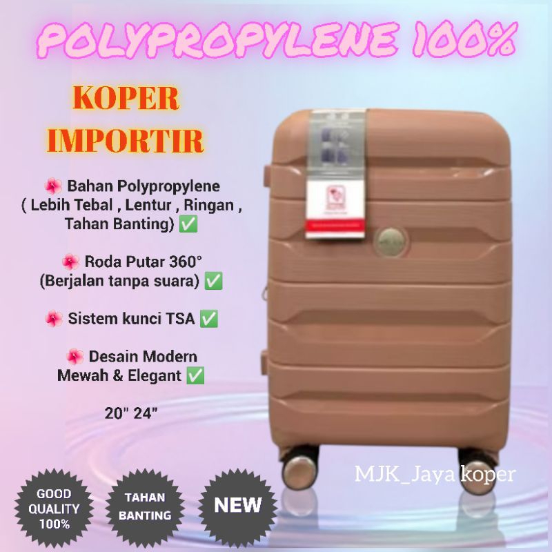 Koper Importir PP Polypropylene 100% Material , Berkualitas Super Tinggi Anti Pecah TSA LOCK DOUBLE 