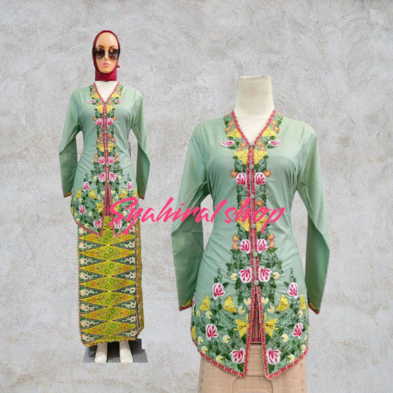 Kebaya Encim Ld 140 Bordir Warna Model Krah Sunda Tangan Panjang Kebaya Encim jumbo