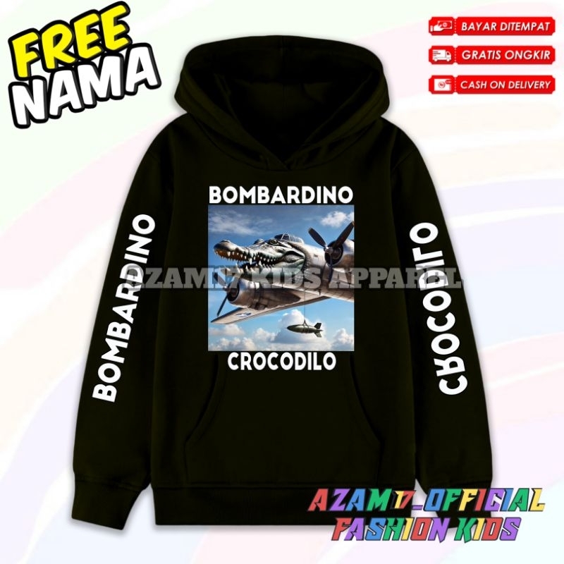 Jaket Hoodie Anak Anak Anomali Bombardino Crocodilo Free Nama / Hoodie Sweater Anomali Bombardino Cr