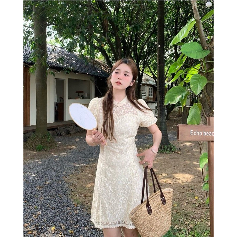 (PRELOVED) Dress Cheongsam Soft Yellow