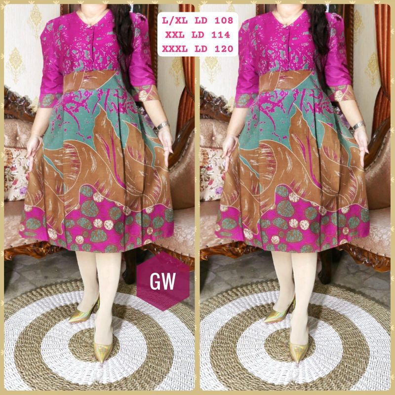 DRESS Batik Wanita/Dress Batik Katun Premium/Dress Formal Wanita