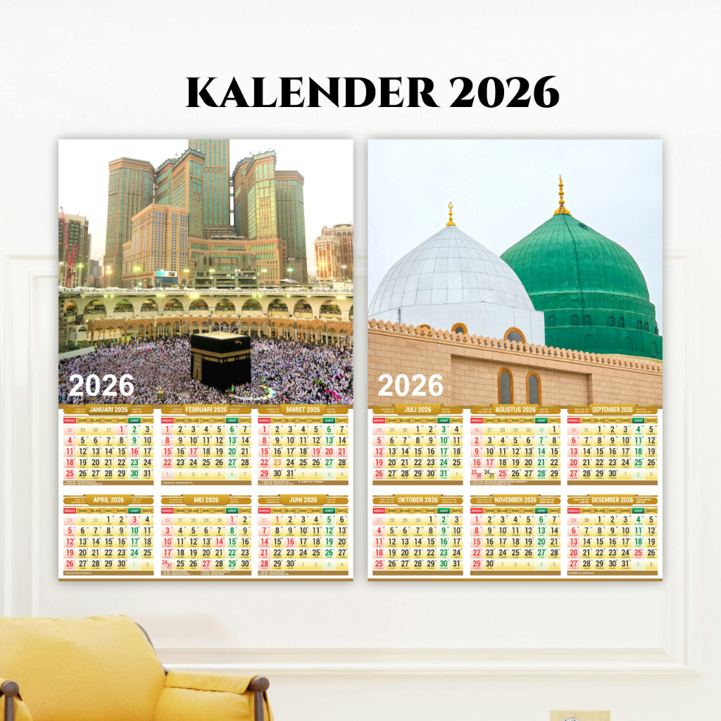 

Kalender 2026 Islami Masehi Hijriyah Jawa Dinding Lengkap Kabah