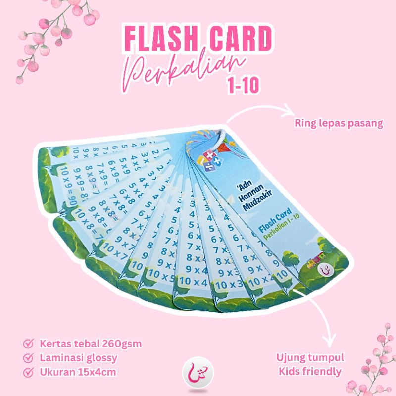 SyafaCreative - Flash Card Perkalian | Belajar Perkalian | Kartu Belajar Perkalian | Kartu Perkalian