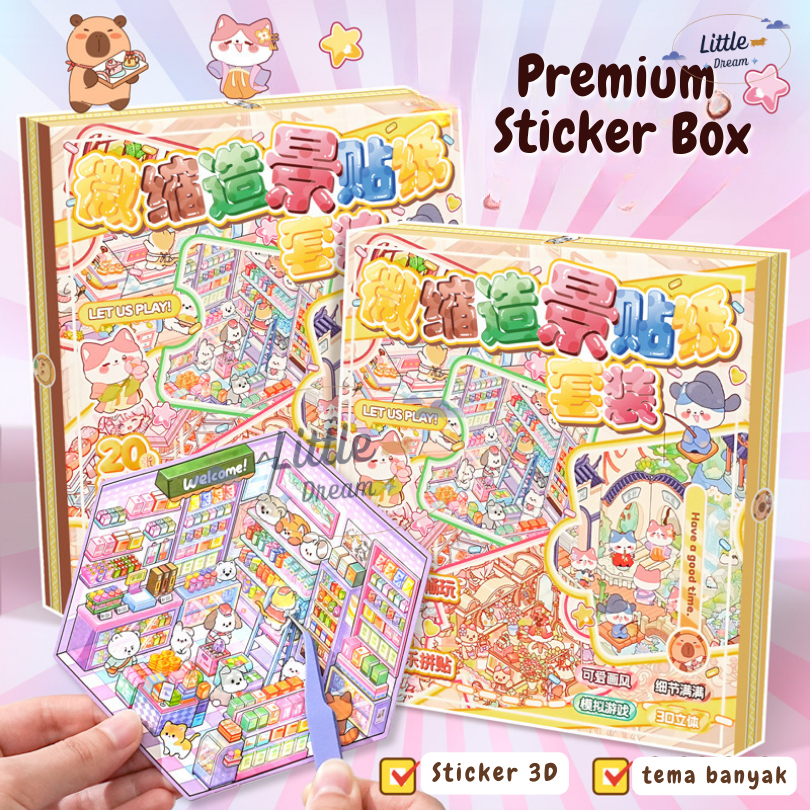 

[ BUY 1 GET 20 ] STICKER 3D BOOK Premium Decoration Creative Mainan Anak Lucu Viral Korea Satisfying
