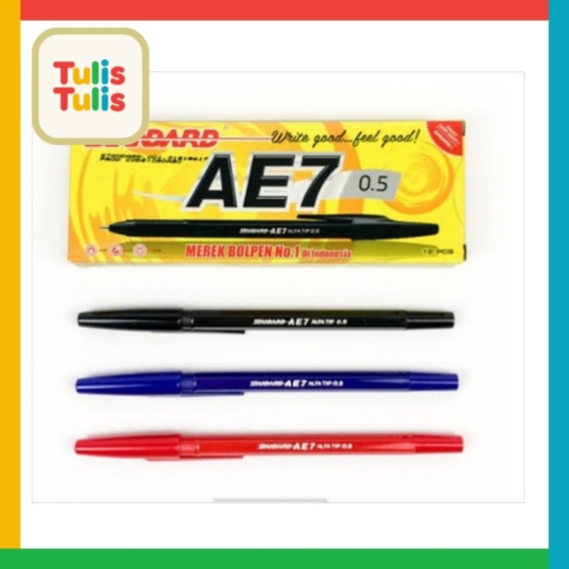 

(1 PAK) BALLPOINT STANDART AE7 HITAM MERAH BIRU