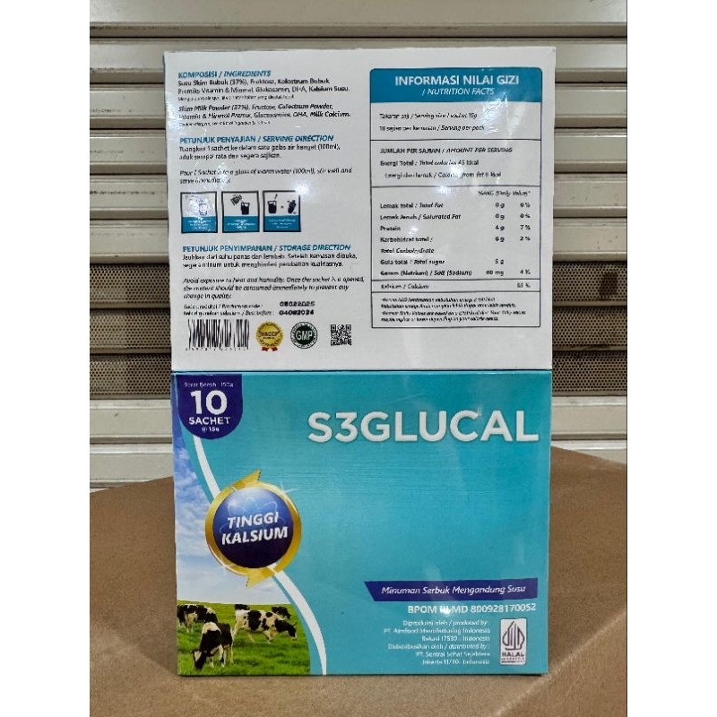 

S3glucal S3 glucal susu bubuk asli original isi 20 sachet