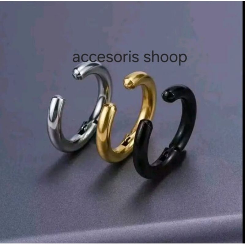 anting jepit/anting jepit model oval/anting jepit bulat/anting jepit hoop/ pria dan wanita
