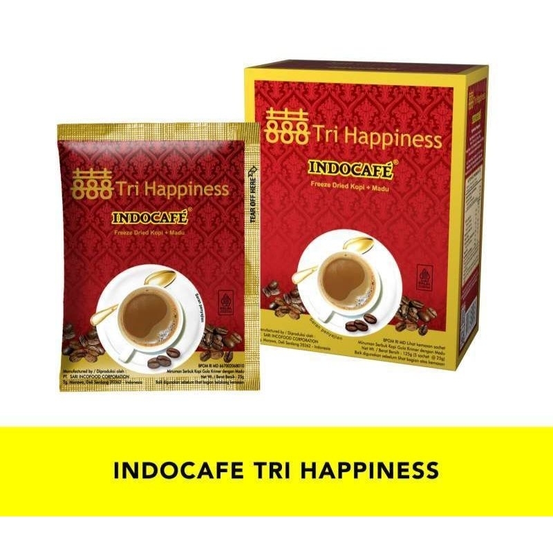 

TERMURAH !! Indocafe TRI HAPPINESS kopi madu 5pcs